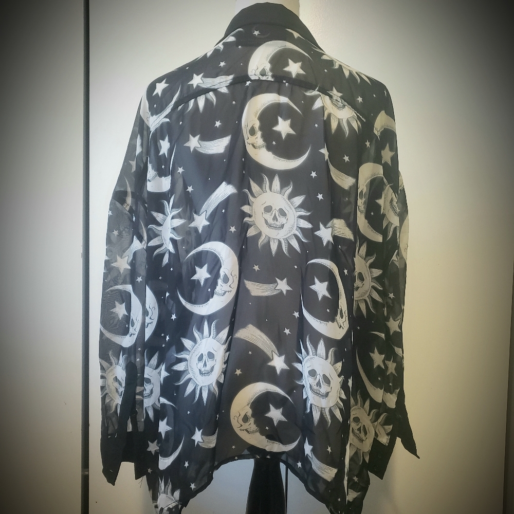 Killstar Sun Moon Sheer Flow Blouse S - Picture 3 of 4